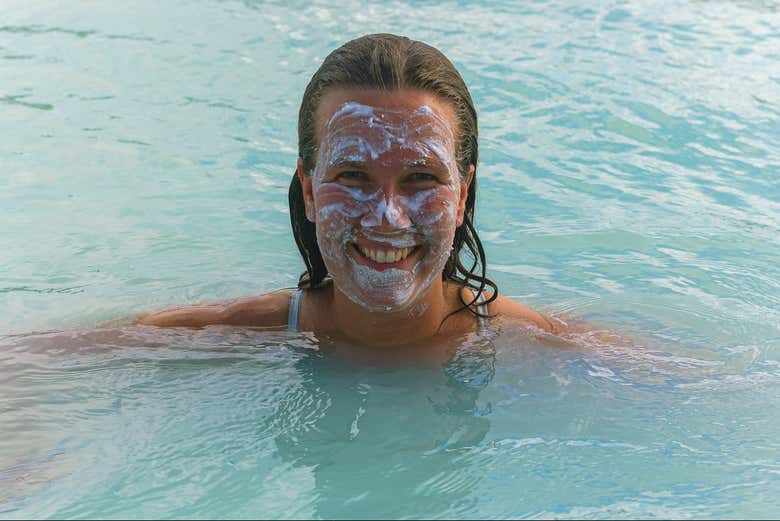¡Momento foto en la Laguna Azul!