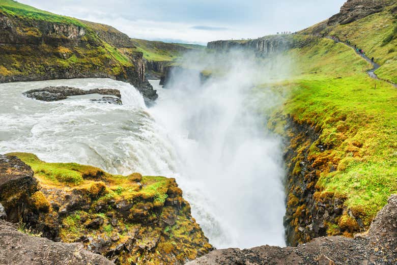 La impresionante caída de agua de Gullfoss