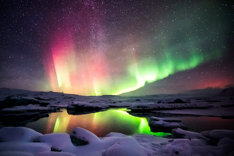 Spectacular colours of the aurora borealis