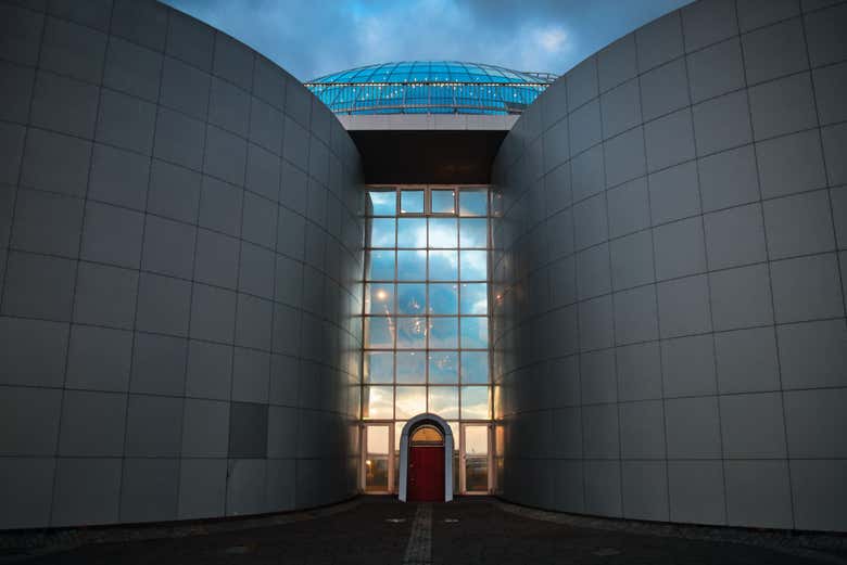 Outside the Perlan Museum
