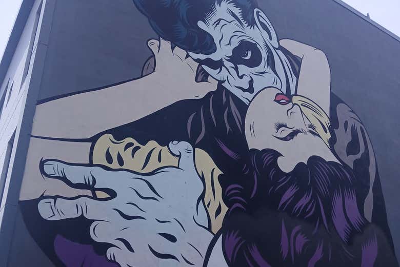 Um dos grafites que veremos durante o percurso