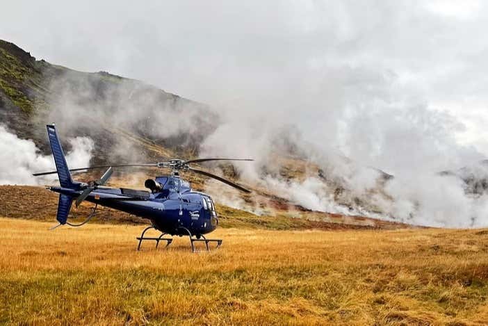 Helicóptero durante a atividade