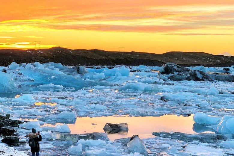 Jökulsárlón al tramonto