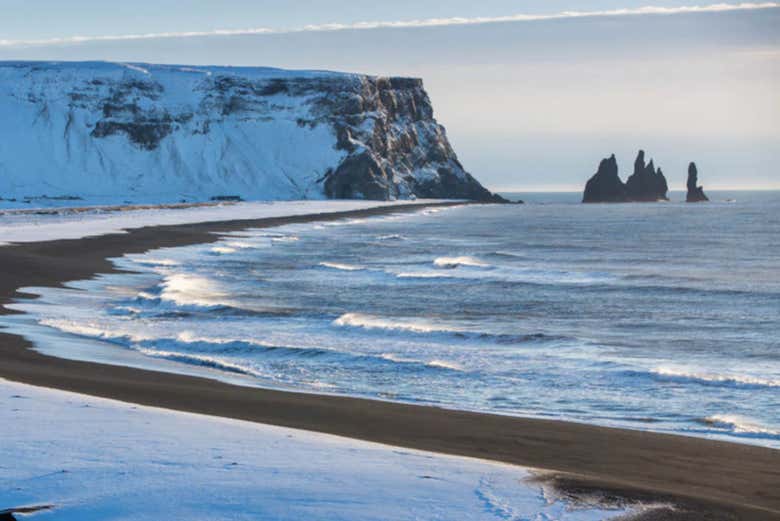 Black beach on Iceland's south coast
