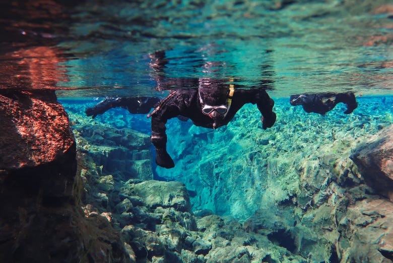 Snorkelling in Silfra Fissure
