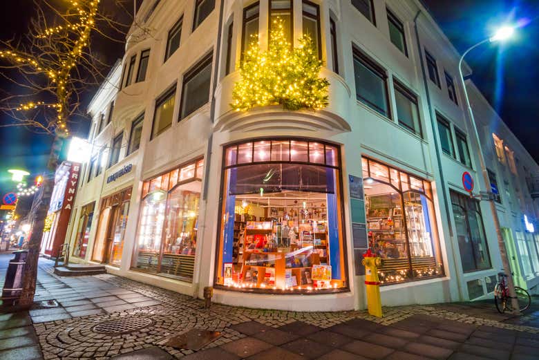 Admiring the Christmas lights