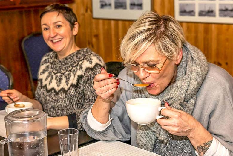 Trying some typical Icelandic dishes