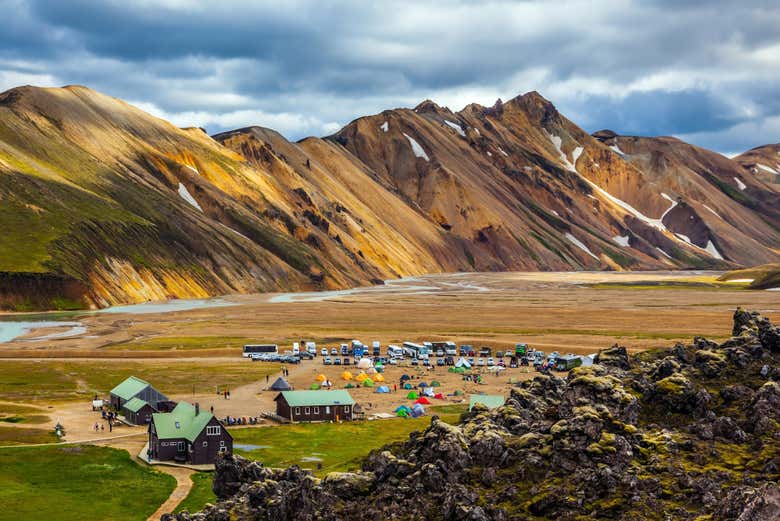 Zona di campeggio a Landmannalaugar