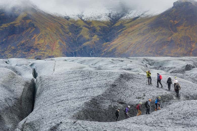 Senderismo sobre el glaciar Vatnajökull