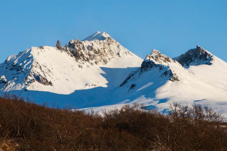 El pico nevado de Kristínartindar