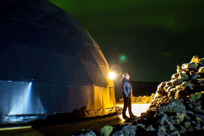 Disfrutando de la aurora boreal