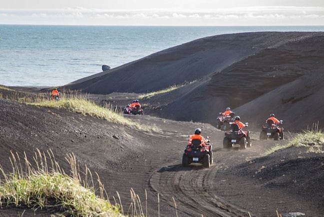 Driving a quad bike in Iceland