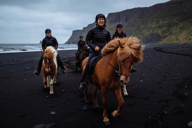 Disfrutando del paseo a caballo