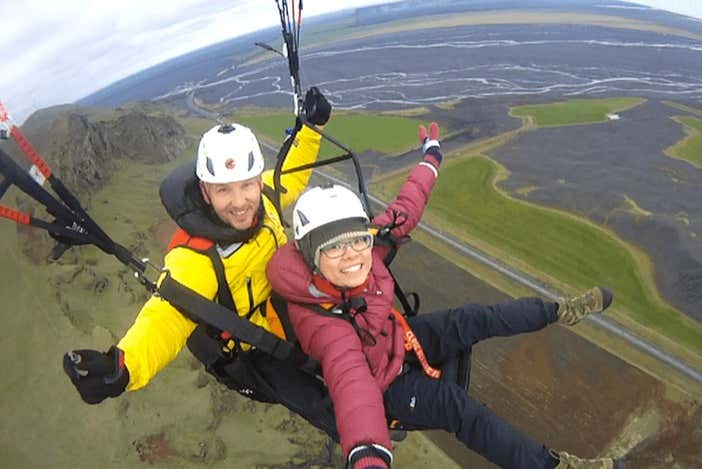 Durante o voo de parapente