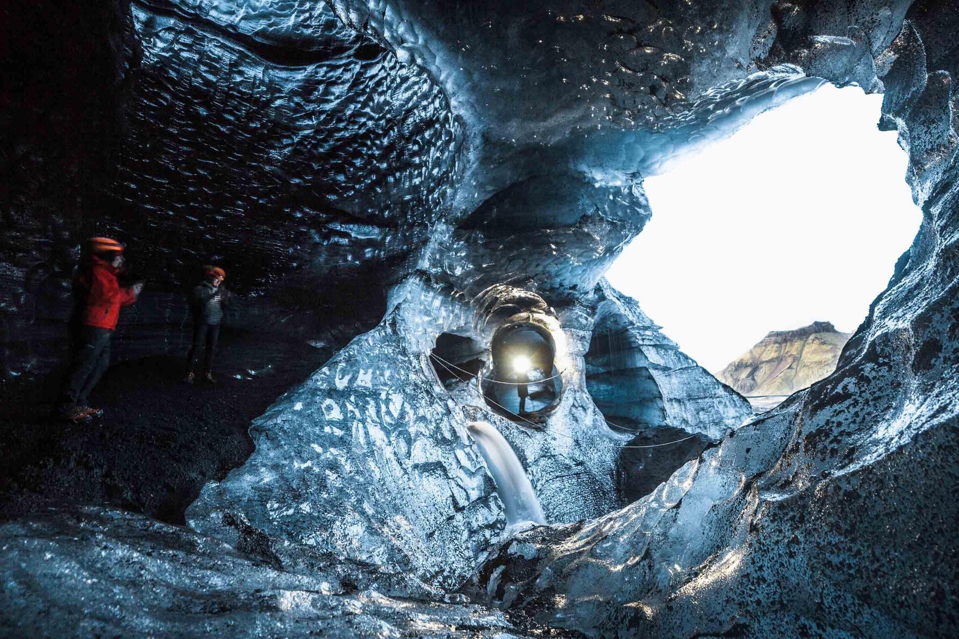 Visite de la grotte de glace du glacier Kötlujökull
