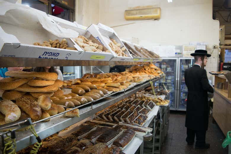 A bakery that is frequented by the Orthodox Jews