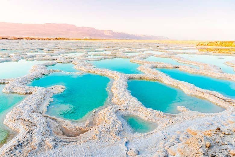 The salt pools of the Dead Sea