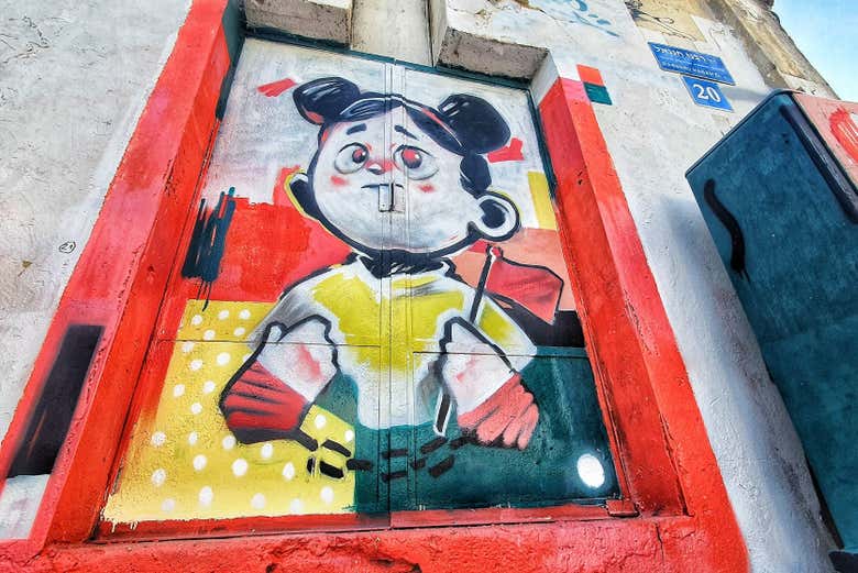 Uno de los murales que veremos en nuestro tour por Tel Aviv
