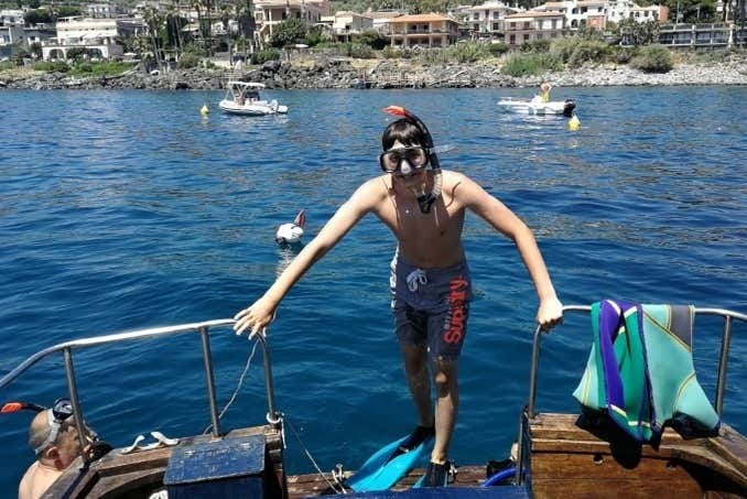 Prêt à faire du snorkeling