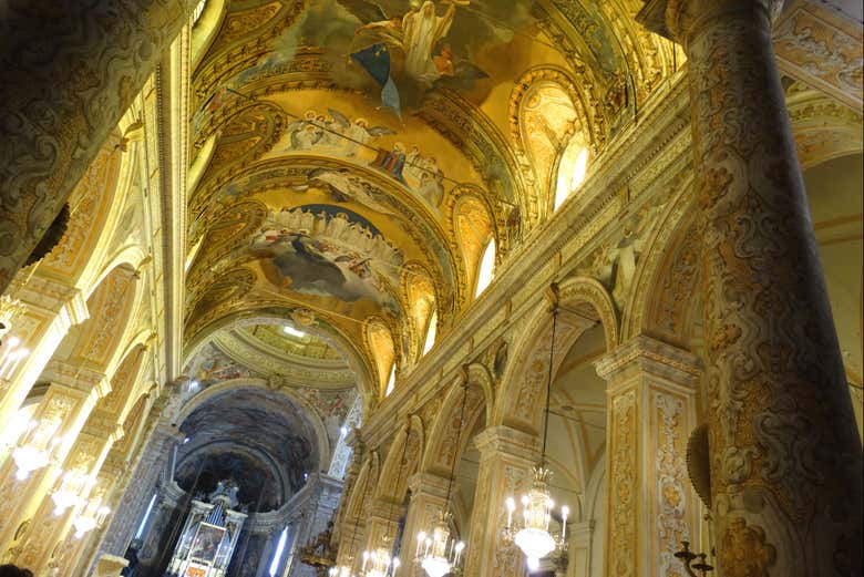 Marvel at the beautiful baroque frescoes