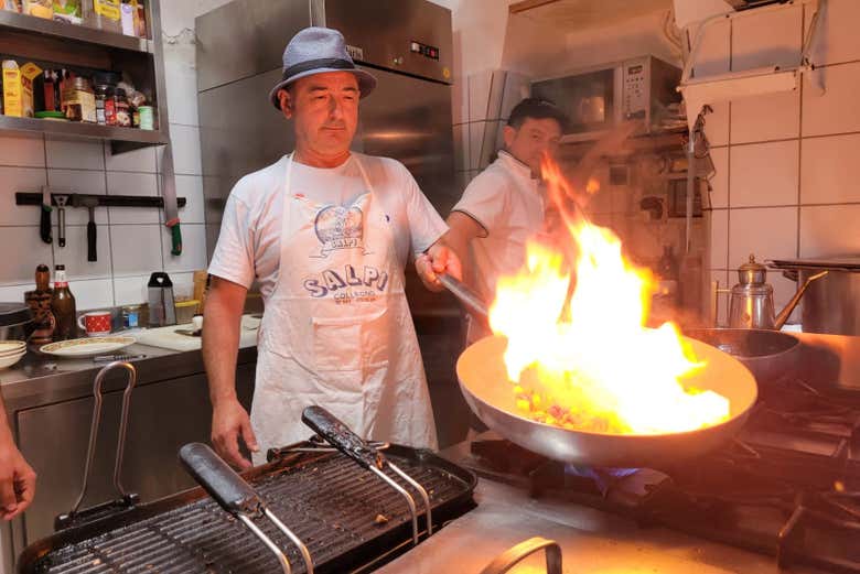 Refogando vegetais