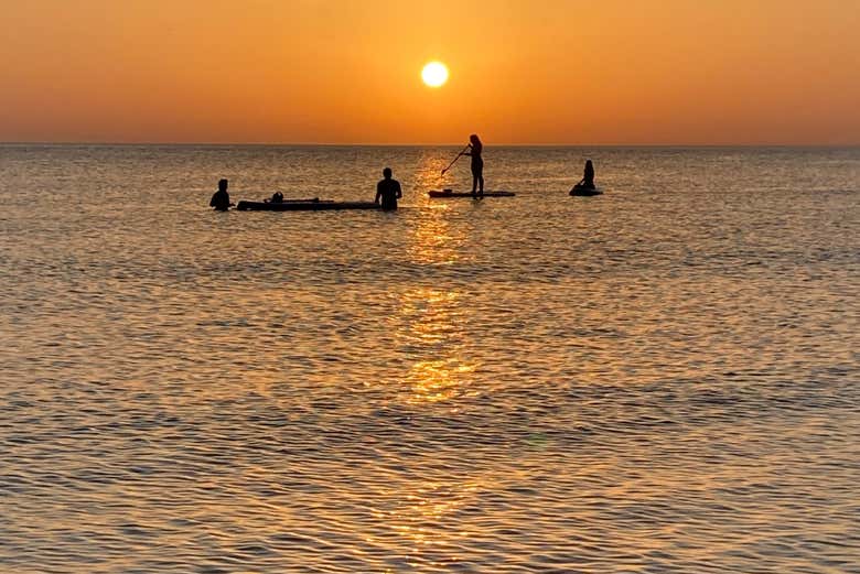 Paddle au coucher du soleil