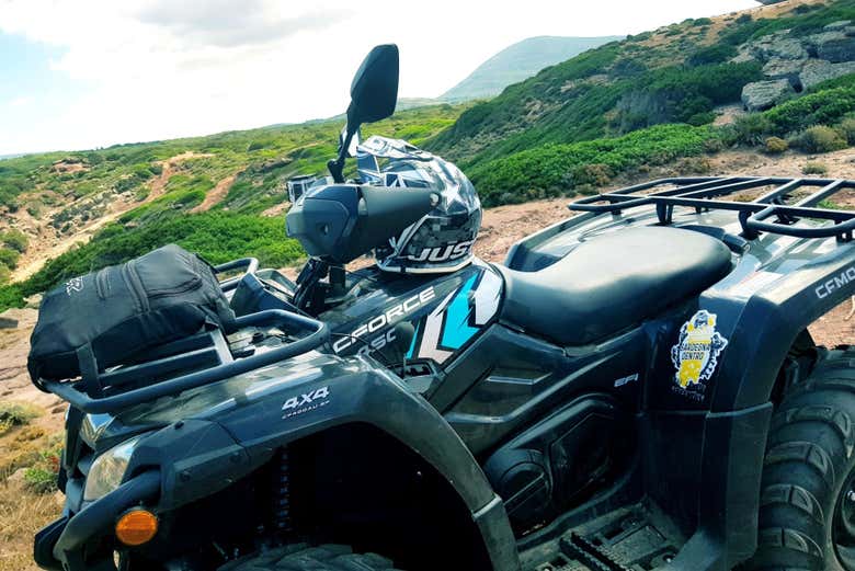 Quad pendant l'activité