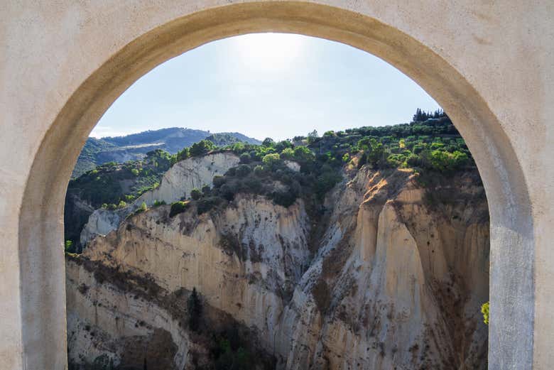 View of the cliffs and ravines surrounding Aliano