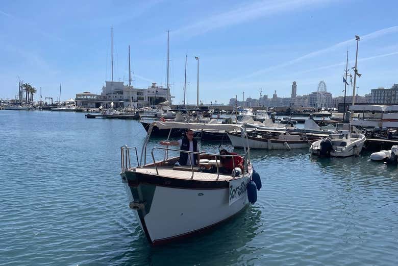 Durante o passeio no barco gozzo