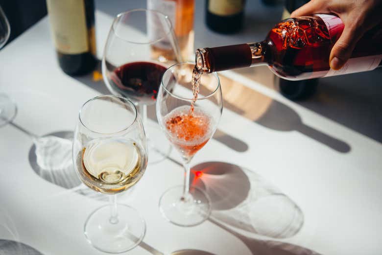 Copas de vino italiano
