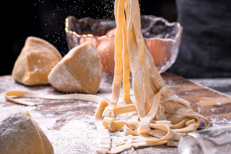 Pasta italiana lista para cocer