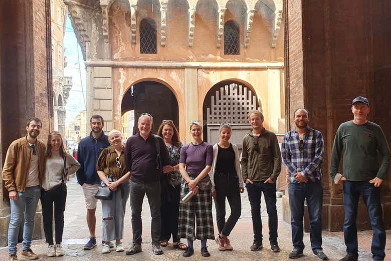 Durante il tour del quartiere ebraico di Bologna