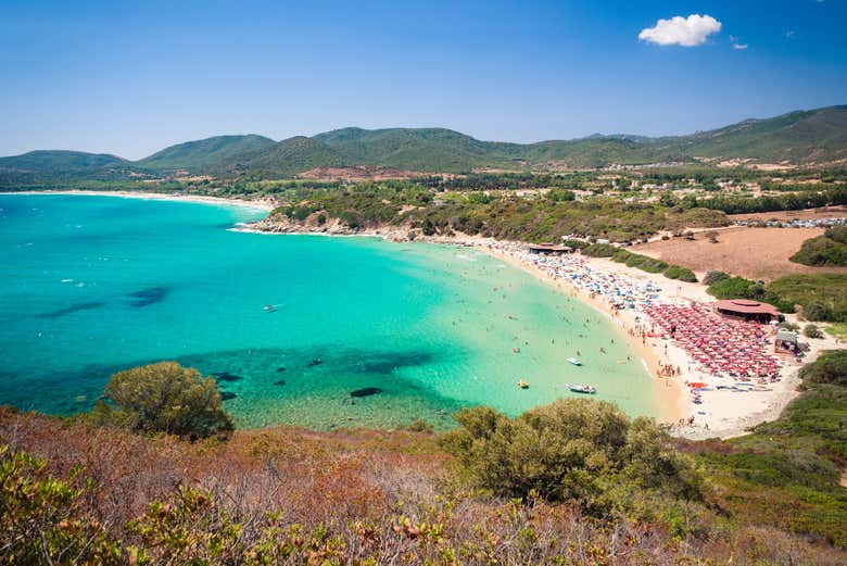 Cala Sinzias desde las alturas