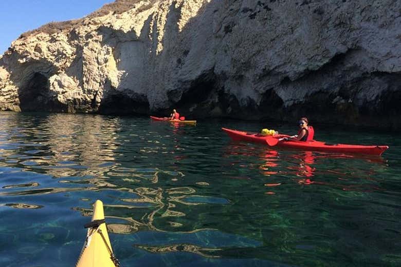 En kayak à Cagliari