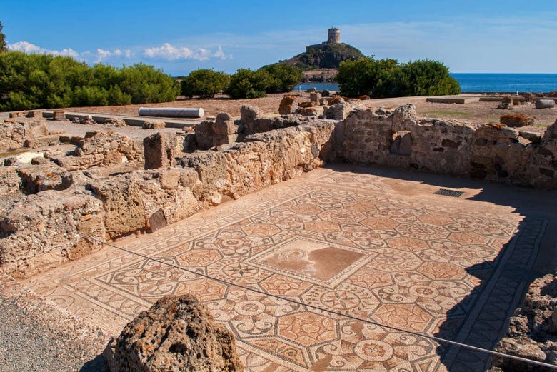 Mosaici dell'antica città di Nora