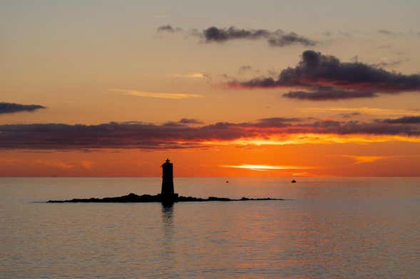 Mangiabarche Lighthouse at Sunset