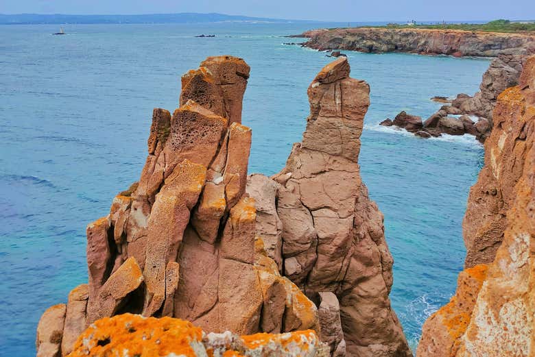 Admirando la costa norte de Sant'Antioco