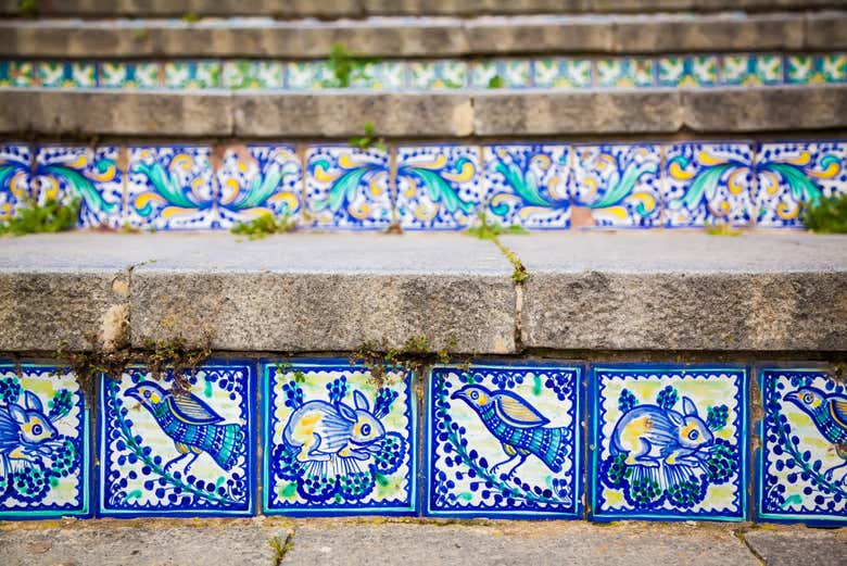 Detail of the tiles of the staircase