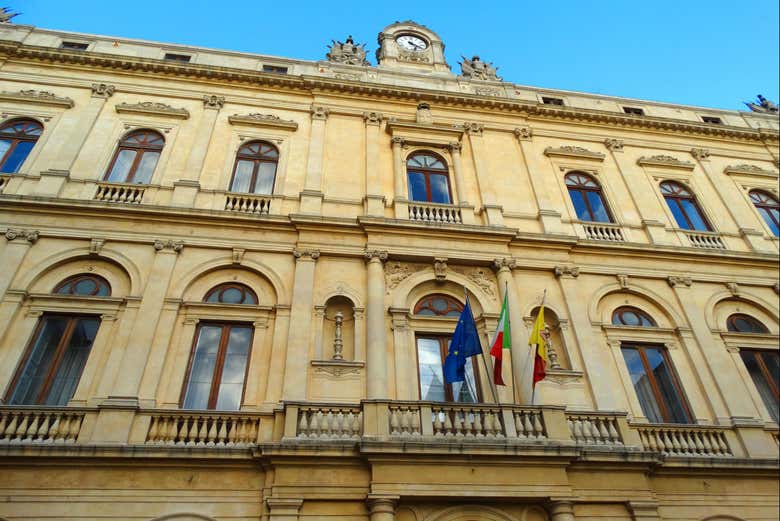 Facade of the City Hall of Caltagirone