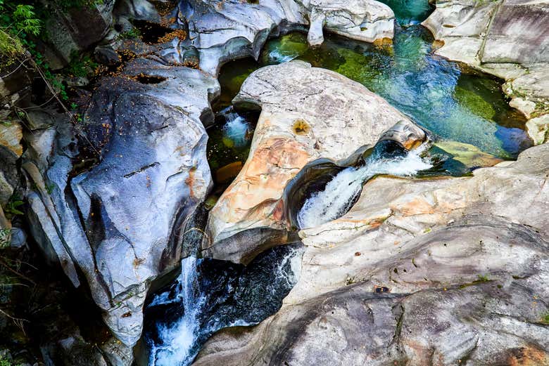 Les gorges Orridi di Uriezzo vues du ciel