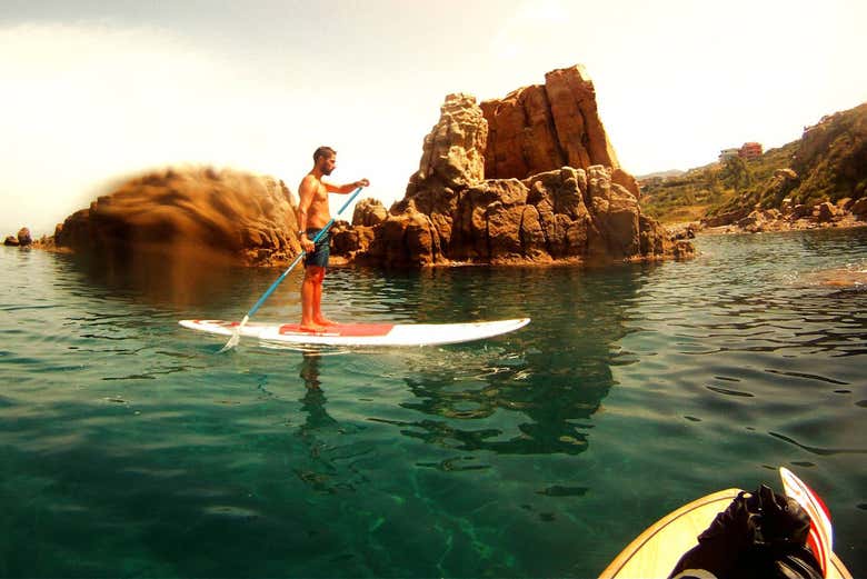 Disfrutando de la clase de paddle surf