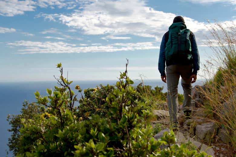 Enjoying the hiking route