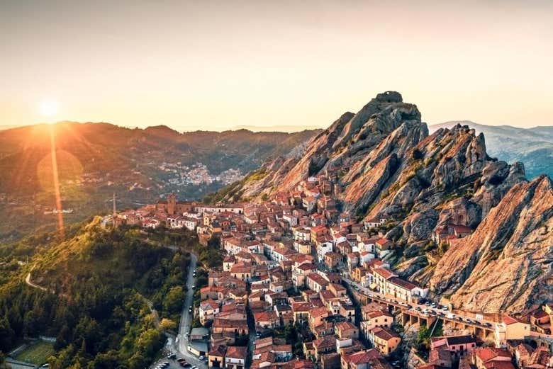 Coucher de soleil sur Castelmezzano