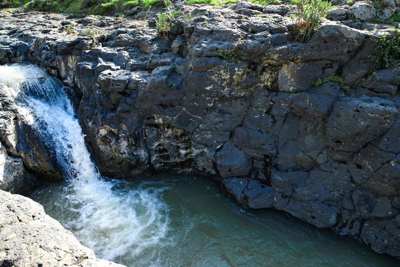Vista sulle cascate dell'Oxena