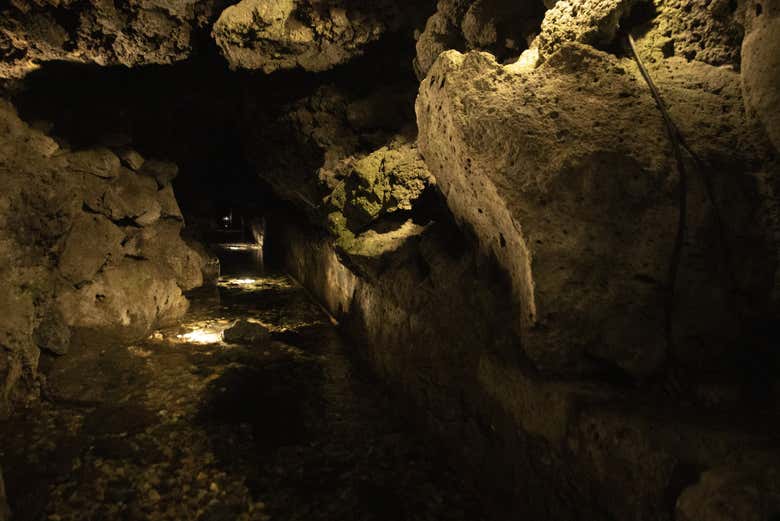See underground grottos created after the eruption