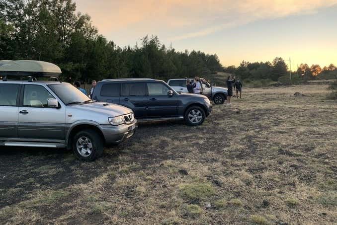 Los todoterrenos de la excursión al Etna
