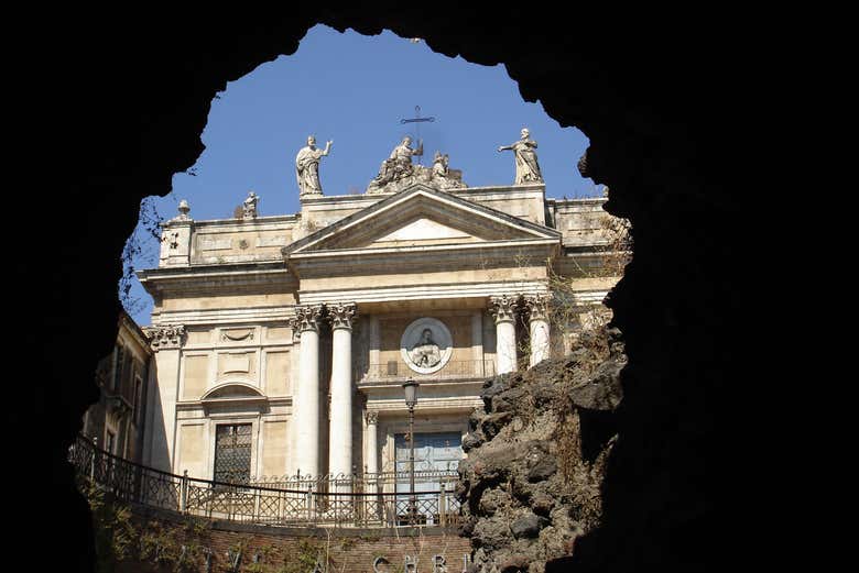 Chiesa di Sant'Agata alla Fornace vista dall'interno dell'Anfite