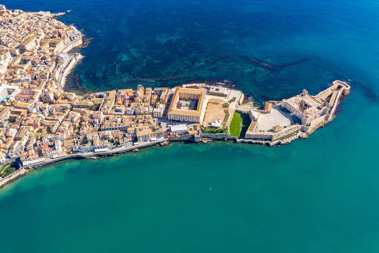 Vue aérienne sur Ortigia