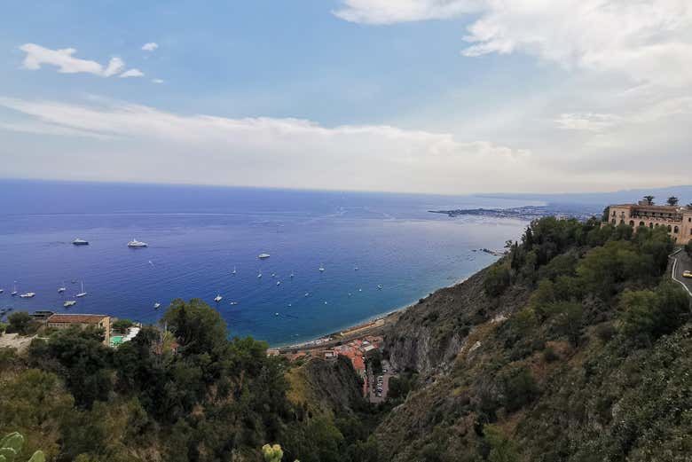 Admiring the bay of Giardini Naxos