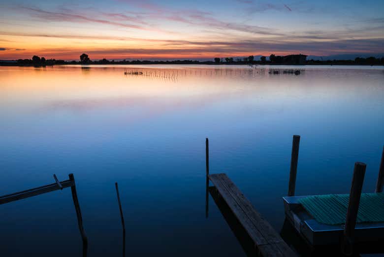 Admire the sky changing colours as night falls